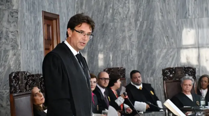 Juan Avello, en la toma de posesión como presidente del TSJC