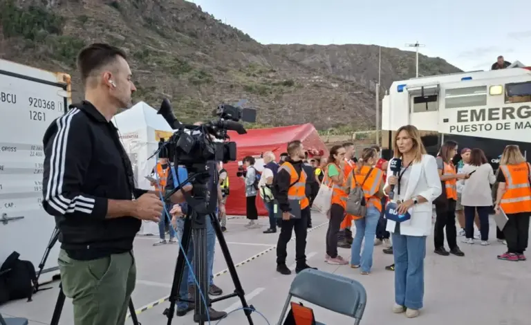 Televisión Canaria y La Radio Canaria despliegan un amplio dispositivo con motivo del simulacro de erupción en Guía de Isora y Santiago del Teide