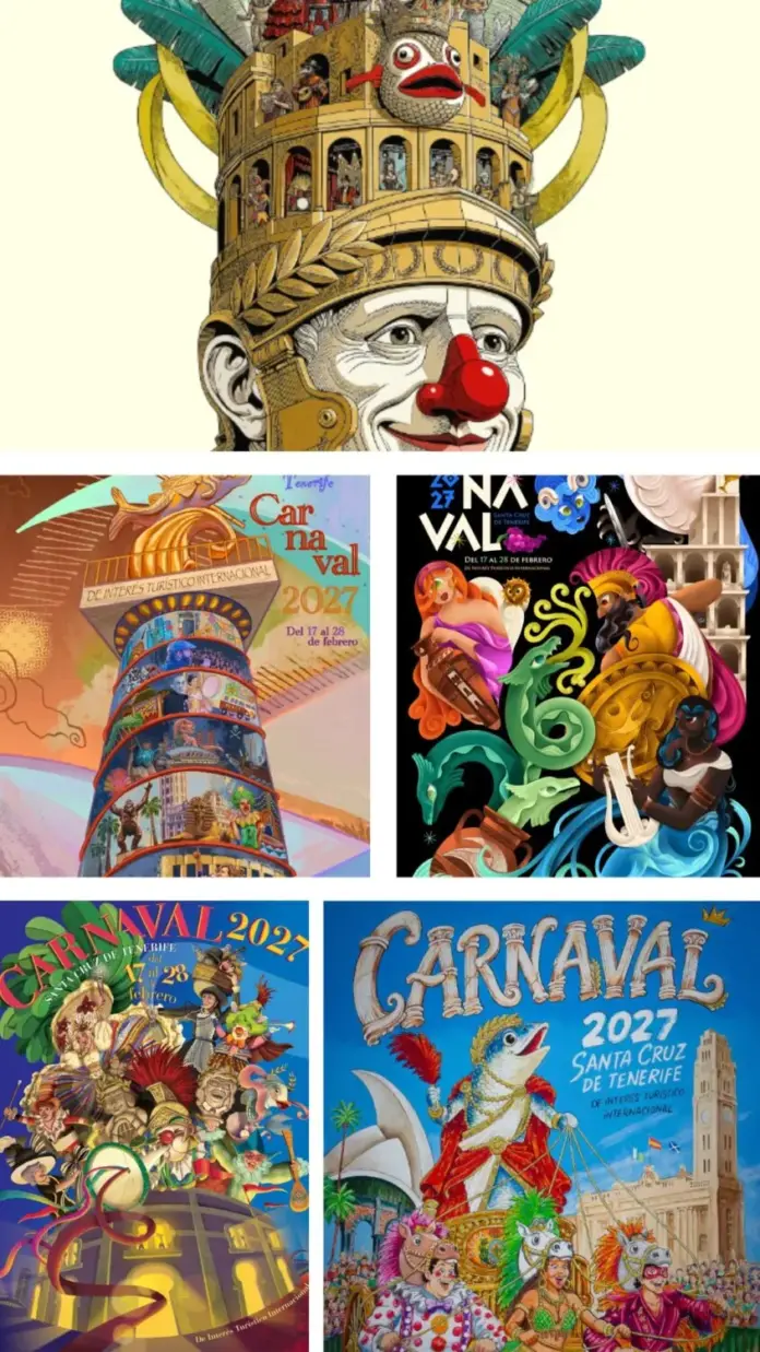 Carteles candidatos para el Carnaval 2027 de Santa Cruz de Tenerife