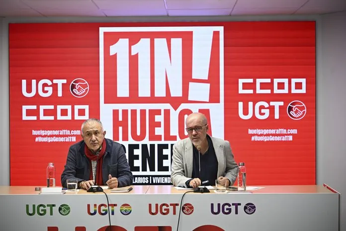 Rueda de prensa de la huelga general