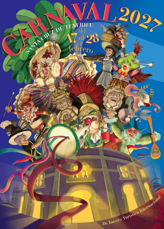Propuesta de cartel anunciador Carnaval Santa Cruz de Tenerife 2027 de Nareme Melián