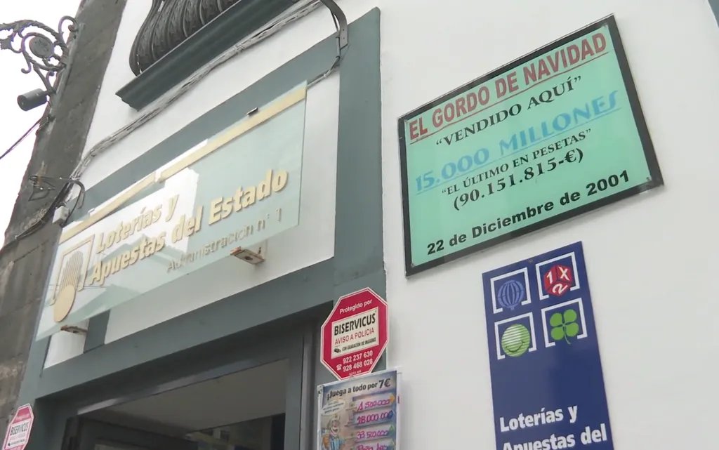 Administración de Lotería de Santa Cruz de La Palma donde se vendió El Gordo de Navidad en 2001