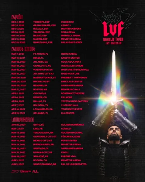 Calendario de conciertos e Jay Wheeler