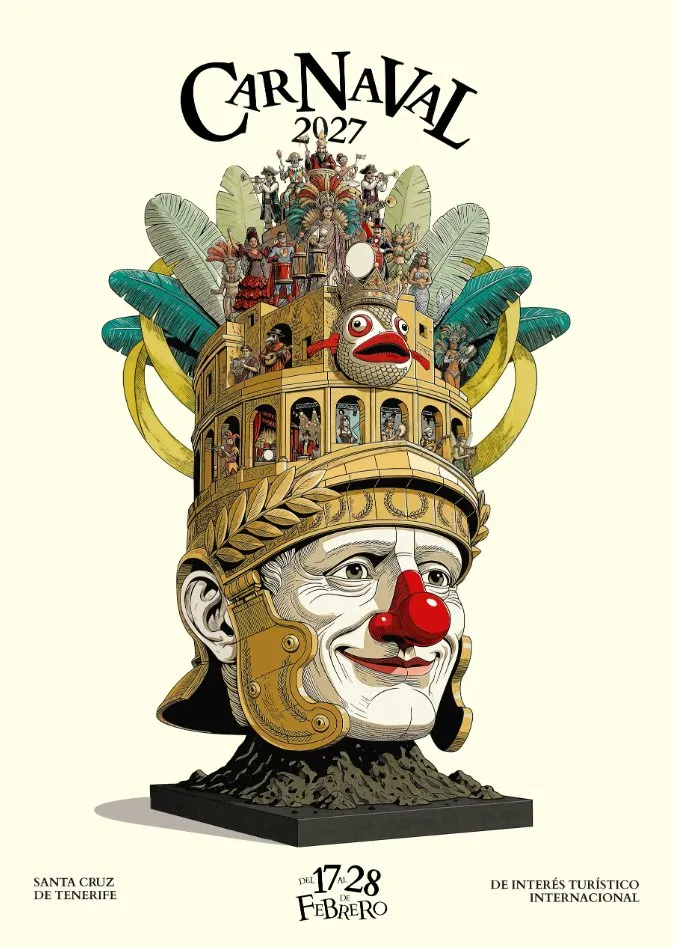 Propuesta de cartel anunciador Carnaval Santa Cruz de tenerife 2027 de Ayoze Felipe Gómez
