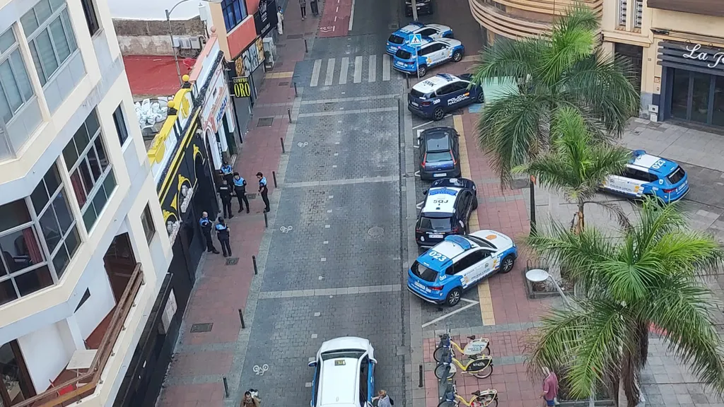 Operativo policial en Las Palmas de Gran Canaria. Imagen RTVC