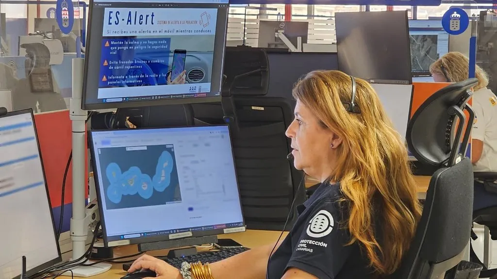 Prueba del sistema de aviso a la población ES-Alert el 22 de octubre en Tenerife. Imagen Gobierno de Canarias